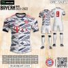 Mẫu áo đá banh CLB Bayern sân khách màu trắng xám