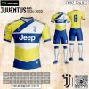 Mẫu áo đá banh CLB Juventus sân khách màu vàng phối xanh bích